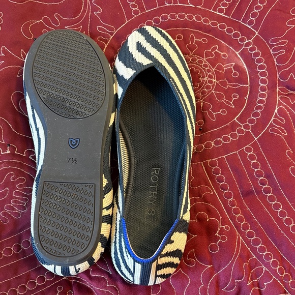 Rothy's Zebra Pattern Flats - Navy and White - Picture 2 of 2